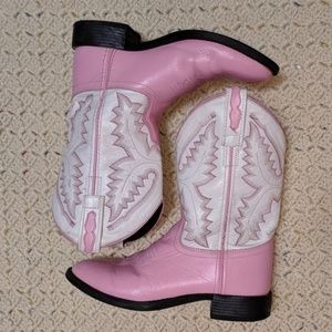 Pink and White Cowboy Western Boots